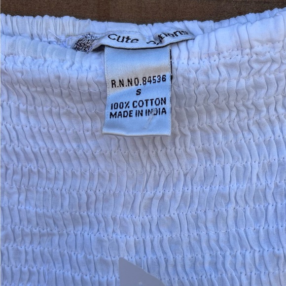 NWT Cute Options, boho style maxi skirt, tassle details. White/blue, size small - Picture 3 of 7